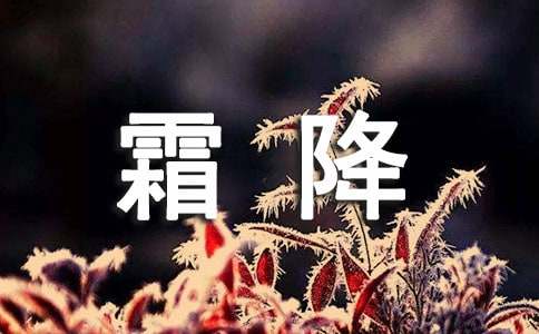 搞笑的霜降节气说说经典